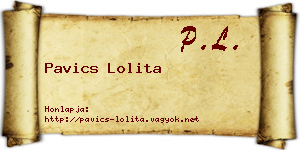 Pavics Lolita névjegykártya